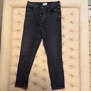 Agolde Nico Charcoal Button-Fly Jeans